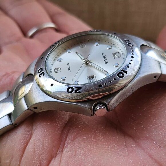 Lorus Men Wristwatch Date Calendar Watch Quartz Analog Silver Tone Wrist Watch - Picture 6 of 11